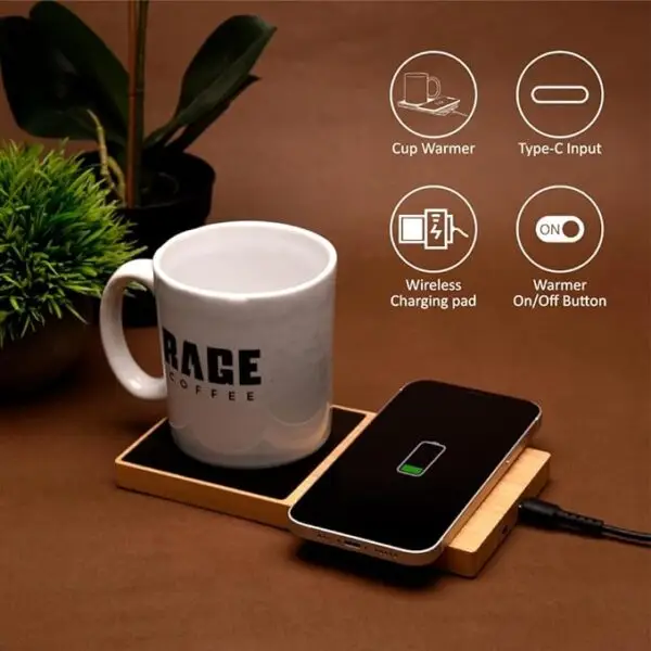 2 in 1 Wireless Charger with Cup Warmer - Image 1