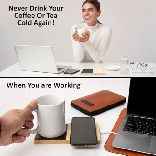 2 in 1 Wireless Charger with Cup Warmer - Image 3