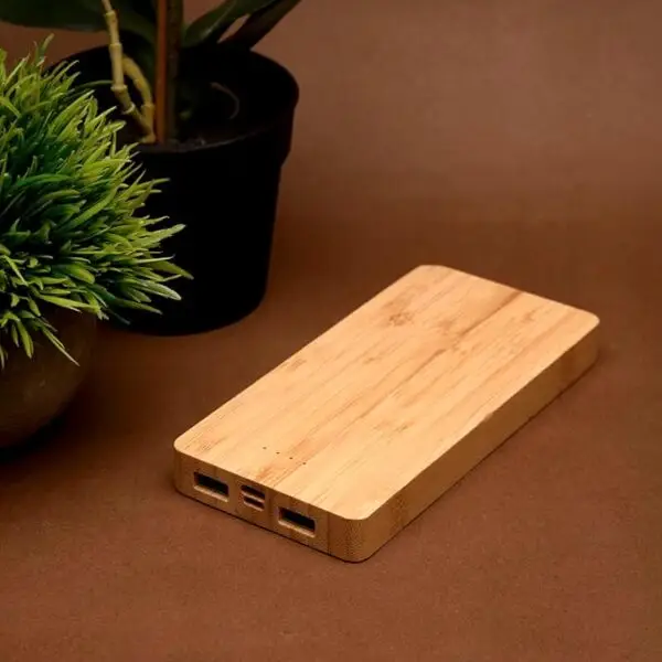 Bamboo Wooden Power Bank - 10000mAh - Image 1