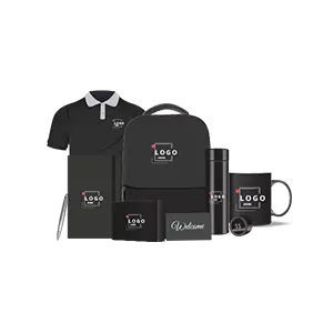 t-shirt, laptop backpack, coffee mug, water bottle, diary and pen - corporate gift set