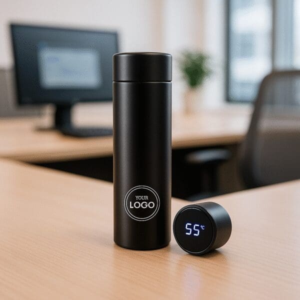 Smart Temperature Insulated Bottle - Black - Image 1