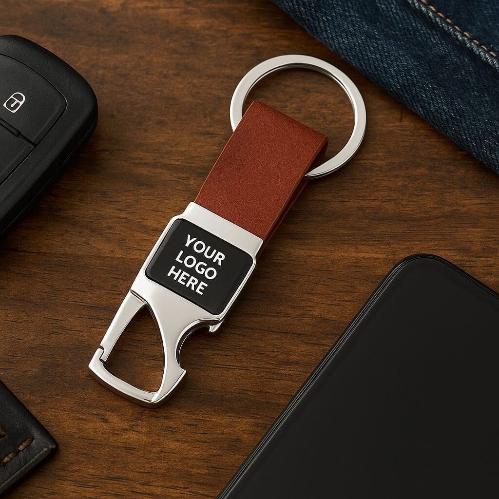 Premium Leather Metal Keychain - Image 4