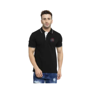 Cotton Polo t-shirt black