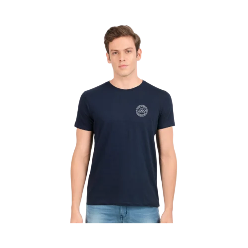 Round neck nevy blue cotton t-shirt