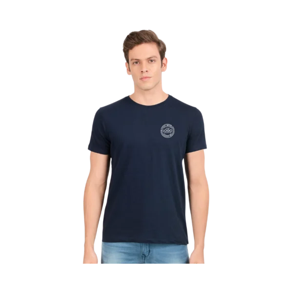 Round neck nevy blue cotton t-shirt