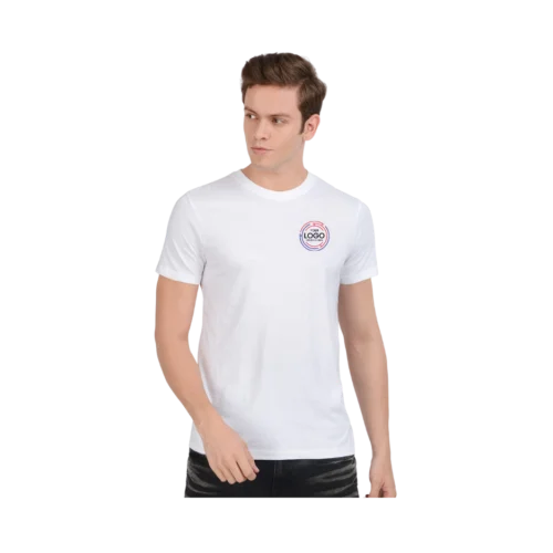 Round neck white cotton t-shirt