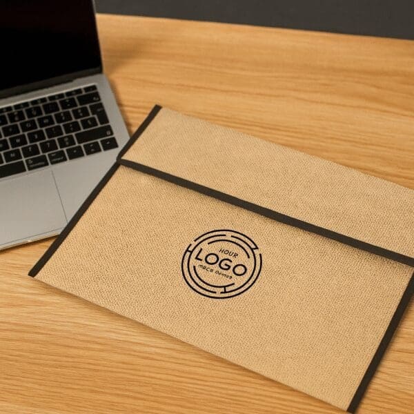 Eco-Friendly Soft-Bound Jute Folder – Customizable with Logo - Image 1